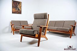 GE-290 / High Back Lounge Chair in Teak by Hans J.Wegner
