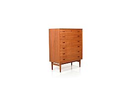 Mid Century Danish High Chest, Model 130 by Gunni Omann