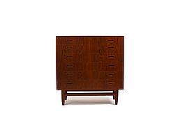 Mid Century Danish Curved Teak Chest of Drawers