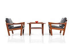 Pair of N.Eilersen Easy Chairs in Teak