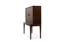 Fine Danish Bar Cabinet with Jalousie Doors late 1940s.
