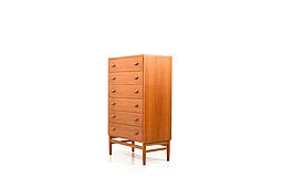 Mid Century Danish Tallboy Chest, Model F17 by Poul Volther