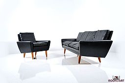 Black leather Seating Group by Domus Danica