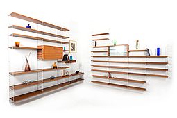 Large Teak Shelf System by Kajsa & Nils Nisse Strinning for String, 1960s