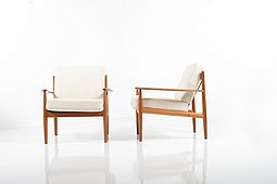 Pair of Easychairs, Model 118 by Grete Jalk 
