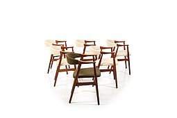Set of Six Armchairs in Teak by Thomas Harlev for Farstrup Stolefabrik