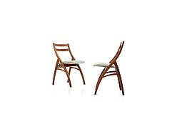 Pair of old Danish Chairs  with new Kvadrat Fabric