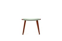 Mid Century danish Teak Footstool / New Upholstery!