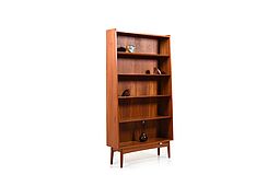 Mid Century Danish Conical Bookshelf / Bookcase in Teak by Johannes Sorth for Nexø Møbelfabrik Bornholm