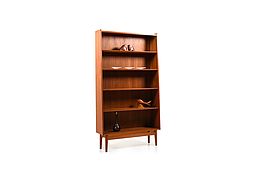 Mid Century Danish Conical Bookshelf / Bookcase in Teak by Johannes Sorth for Nexø Møbelfabrik Bornholm