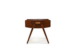 Mid Century Scandinavian Teak Sewing Table by Gjøvik Møbler