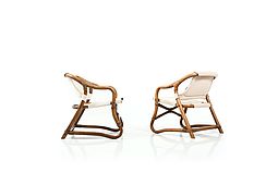 Pair of Mid Century Danish Bamboo Chairs