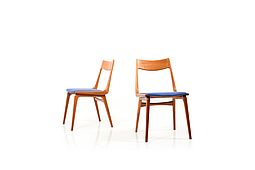Pair of Boomerang Teak Chairs by Alfred Christensen