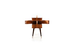 Early 1950s Sewing Box in Walnut and Birch