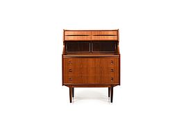 Mid Century Danish Teak Secretary with curved Front