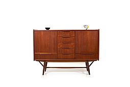 Mid Century Danish organic shaped Teak Highboard