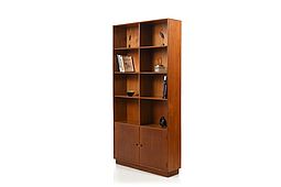 Early 1950s Danish University Bookcase in Teak and Oak