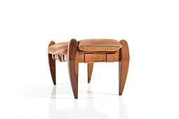 Mid Century danish Footstool with Leather