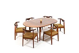 Rare Cowhorn Chairs / Table-Set by Svend Aage Madsen