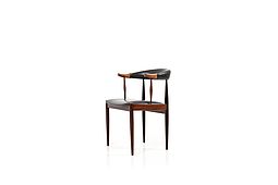Fine Danish Cow Horn-Chair with black Leather by GM 1950s.
