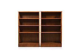 Pair of old Frits Henningsen open Bookcases in Oak