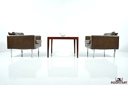 Pair of leather and chromed Easychairs