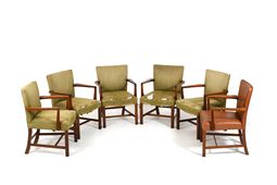 Rare Set "Chairman of Board" Chairs by Kaare Klint for Rud Rasmussen 1930s.