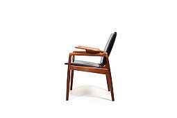 1960s Teak Leather Armchair by John Bone for Mikael Laursen