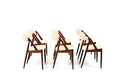 Set of Six Kai Kristiansen Dining Chairs. Model 31