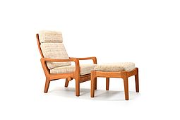 Highback Lounge Chair with Ottoman by Jens-Juul Christensen for JK Denmark