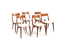 Set of 6 Boomerang Teak Chairs by Alfred Christensen