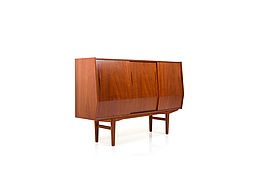 Mid Century Danish Teak Wooden Highboard