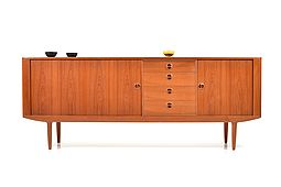 Danish Teak Jalousie Doors Sideboard by Randers Møbelfabrik, 1960s