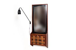 Danish Teak and Cane 50s Wall mounted Hallway Furniture