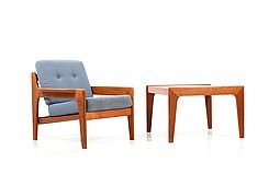 Danish Teak Easy Chair and Sofa Table by Arne Wahl Iversen