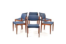 Set of 6 Teak Dining Chairs by Henry W. Klein for Bramin