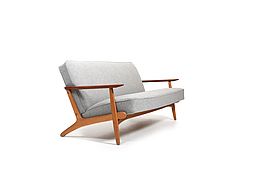 1950s Danish 3-Seater Sofa in solid Oak and Teak