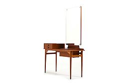 Fine Mid Century Scandinavian Teak and Oak Vanity Table
