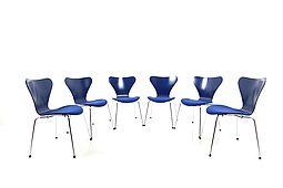 Set of Six Arne Jacobsen Chairs, mod. 3107