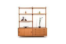 Mid Century Danish Wall Unit in Oak by Randers Møbelfabrik