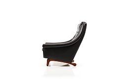 Danish Leather Highback Lounge Chair by Aage Christiansen Diplomat Series