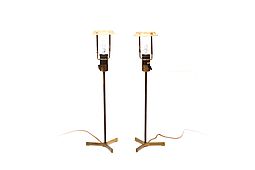 Pair of Mid Century Danish Table Lamps in Brass