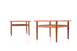 Pair of square Sofa Tables in Teak by Grete Jalk