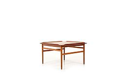 Mid Century Sqaure Sofa Table in Teak & Oak by Folke Ohlsen, 1950s