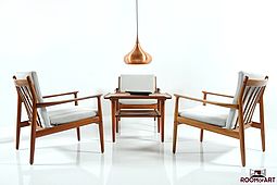 Grete Jalk Seating Group of 3 Easychairs 