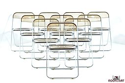 Set of 10 Plia Chairs by Giancarlo Piretti
