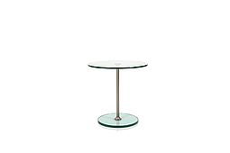 Modern Side Table with Glass and brushed Aluminum