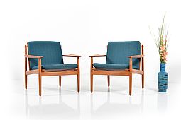 Pair of Easychairs by Grete Jalk 