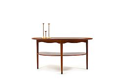 1950s Anton Kildeberg Kidney shaped Teak and Oak Coffee Table