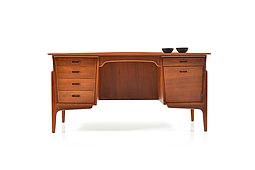 Mid Century Danish Teak Desk by Svend Aage Madsen
